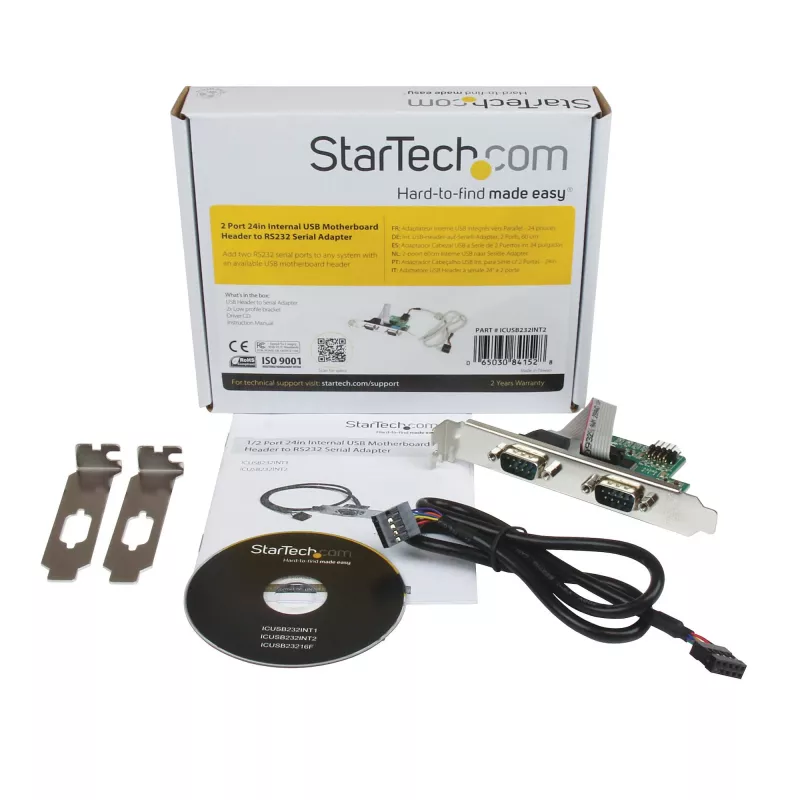 StarTech.com 24in Wewnętrzny adapter złącza USB na płycie głównej na 2 porty szeregowe RS232