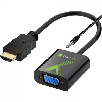 Techly Kabel konwerter adapter HDMI na VGA z audio IDATA HDMI-VGA2A