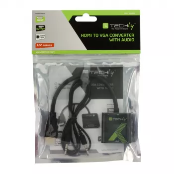 Techly Kabel konwerter adapter HDMI na VGA z audio IDATA HDMI-VGA2A