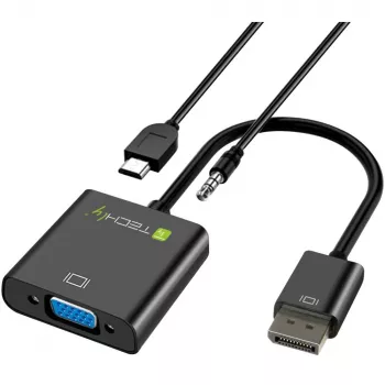 Techly Kabel Adapter Konwerter HDMI na VGA z Micro USB i Audio IDATA HDMI-VGA2AU