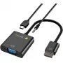 Techly Kabel Adapter Konwerter HDMI na VGA z Micro USB i Audio IDATA HDMI-VGA2AU