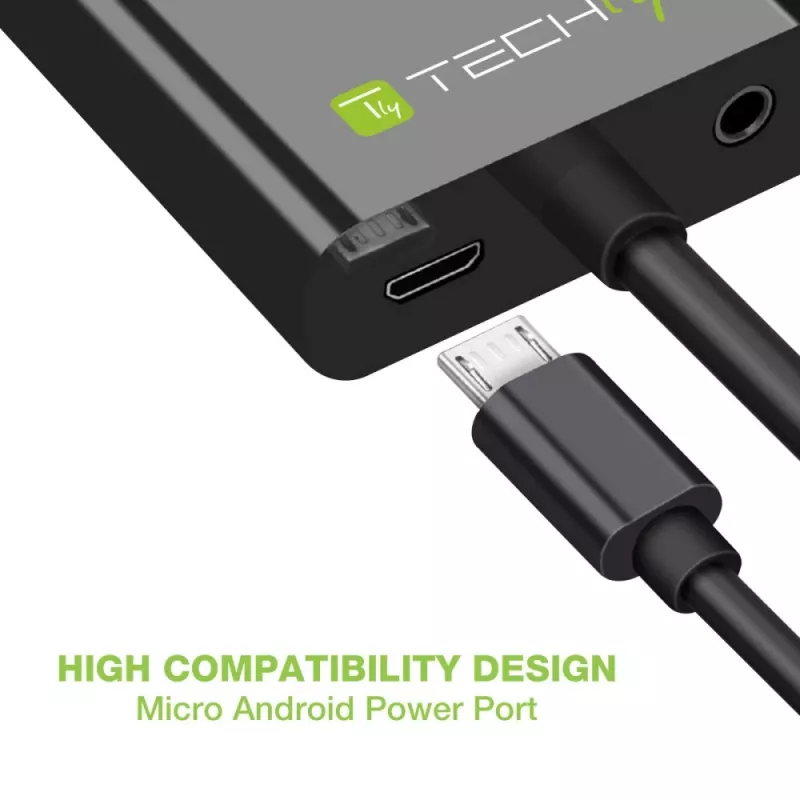 Techly Kabel Adapter Konwerter HDMI na VGA z Micro USB i Audio IDATA HDMI-VGA2AU