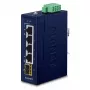 Niezarządzalny przełącznik Gigabit Ethernet PLANET IGS-510TF — 4 x 10/100/1000 Mbps, 10 Gbit/s przełączanie, 9–48 V DC, montaż na ścianie