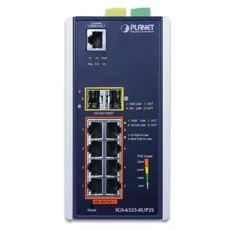Przełącznik zarządzalny L3 PLANET IGS-6325-8UP2S 8 portów Gigabit Ethernet PoE