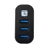 Techly IUSB3-HUB3-ROTB koncentrator interfejsu USB 3.2 Gen 1 (3.1 Gen 1) Type-A 5000 Mbit/s Czarny