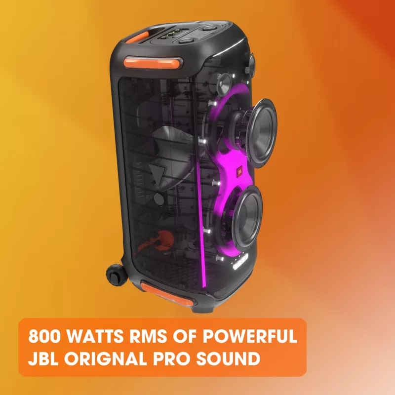 JBL PARTYBOX 710, 6.98 cm (2.75 cala), 7 cm, 20.3 cm (8 cali), 21.6 cm, 800 W, 35 - 20000 Hz