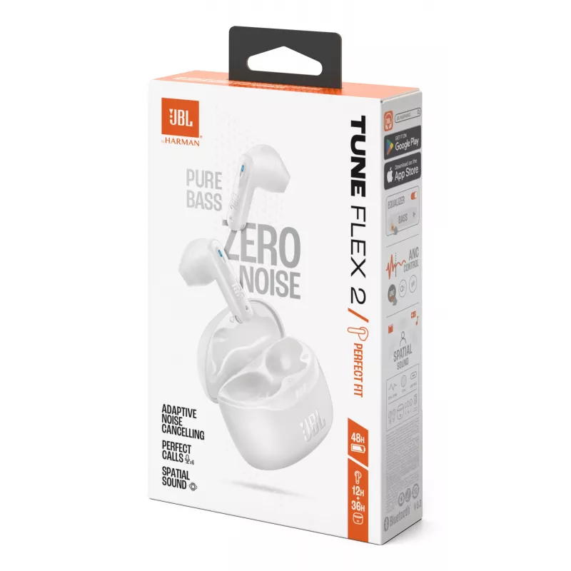 JBL Tune Flex 2 Zestaw słuchawkowy True Wireless Stereo (TWS) Douszne Rozmowy/Muzyka Bluetooth Biały