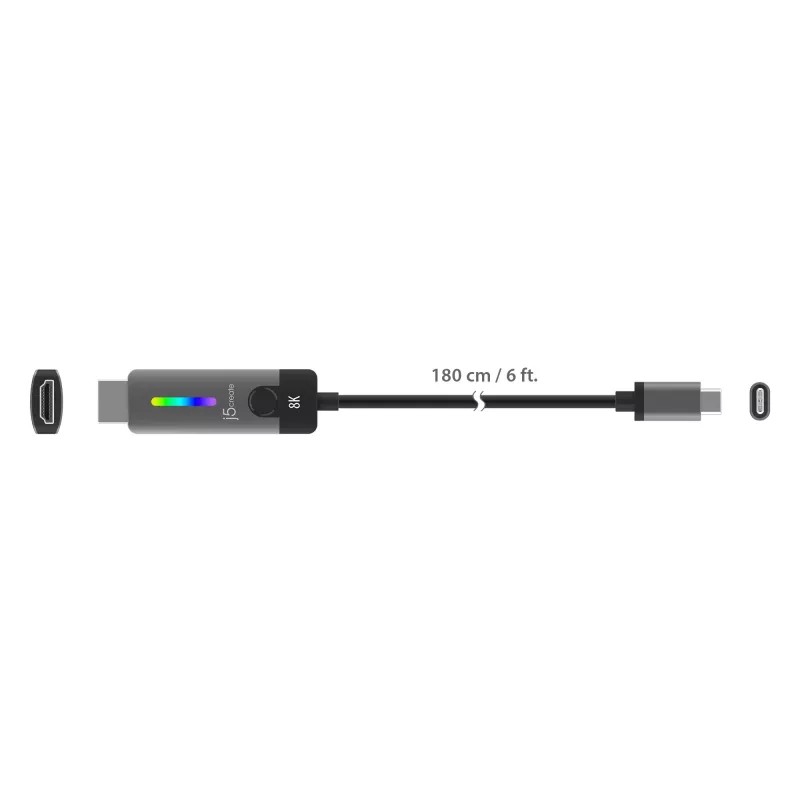 j5create JCC157-N Kabel USB-C do HDMI 2.1 8K 1,79 m