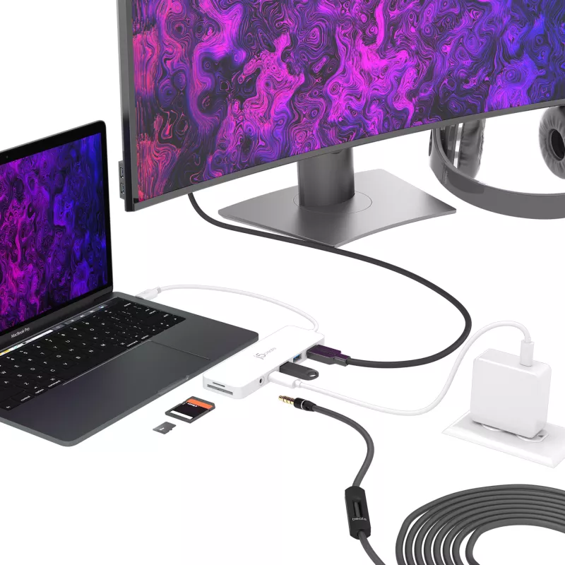 Multiadapter USB-C j5create JCD373-N 60W Power Delivery 4K