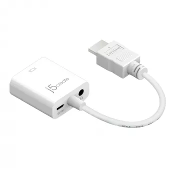 j5create JDA213 Przejściówka HDMI na VGA Biały 0,1 m 1920x1080P