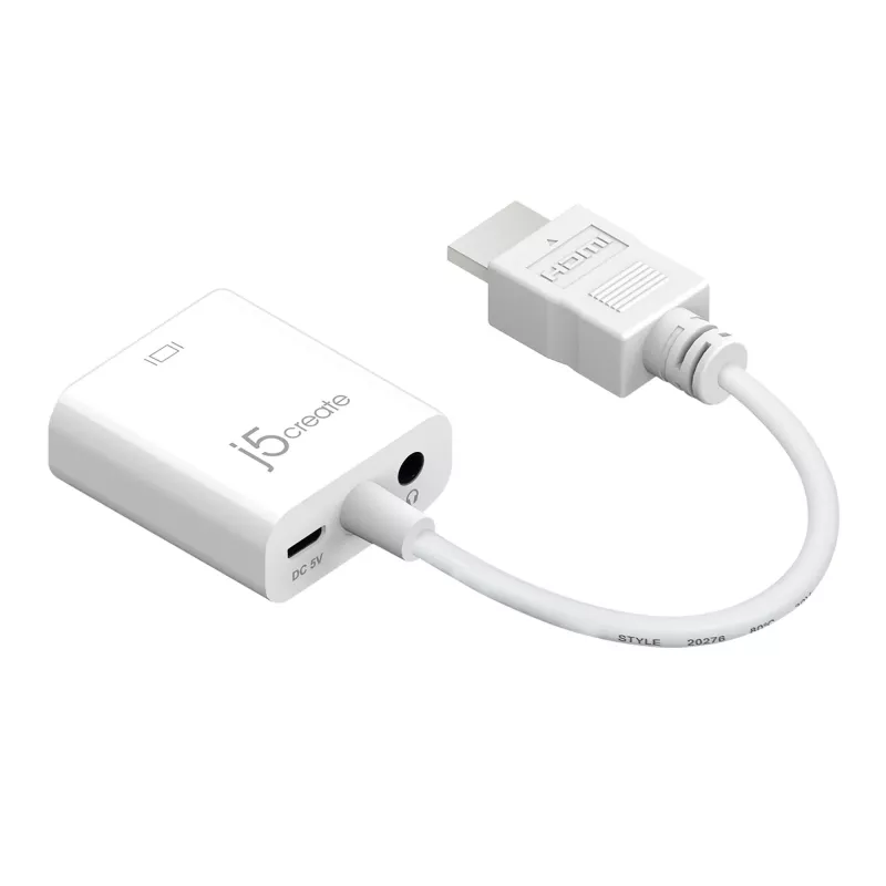 j5create JDA213 Przejściówka HDMI na VGA Biały 0,1 m 1920x1080P