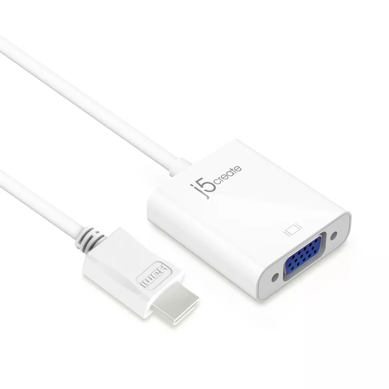 j5create JDA213 Przejściówka HDMI na VGA Biały 0,1 m 1920x1080P