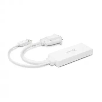 j5create JDA214 Adapter wideo i audio VGA na HDMI biały 0,176 m