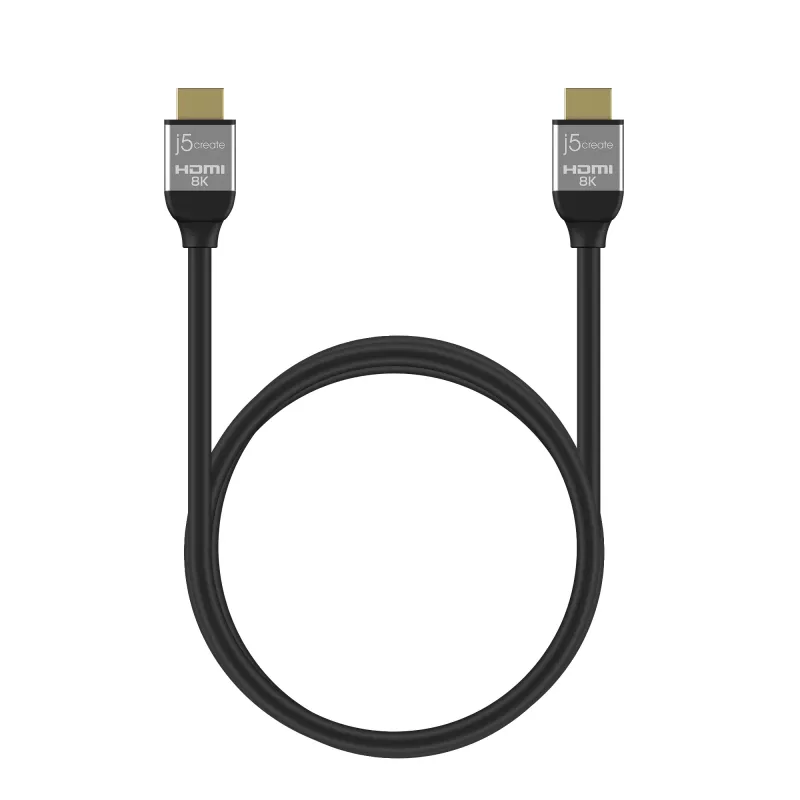 j5create JDC53 Ultra High Speed 8K UHD HDMI™ kabel, Czarny and szary, 2 m