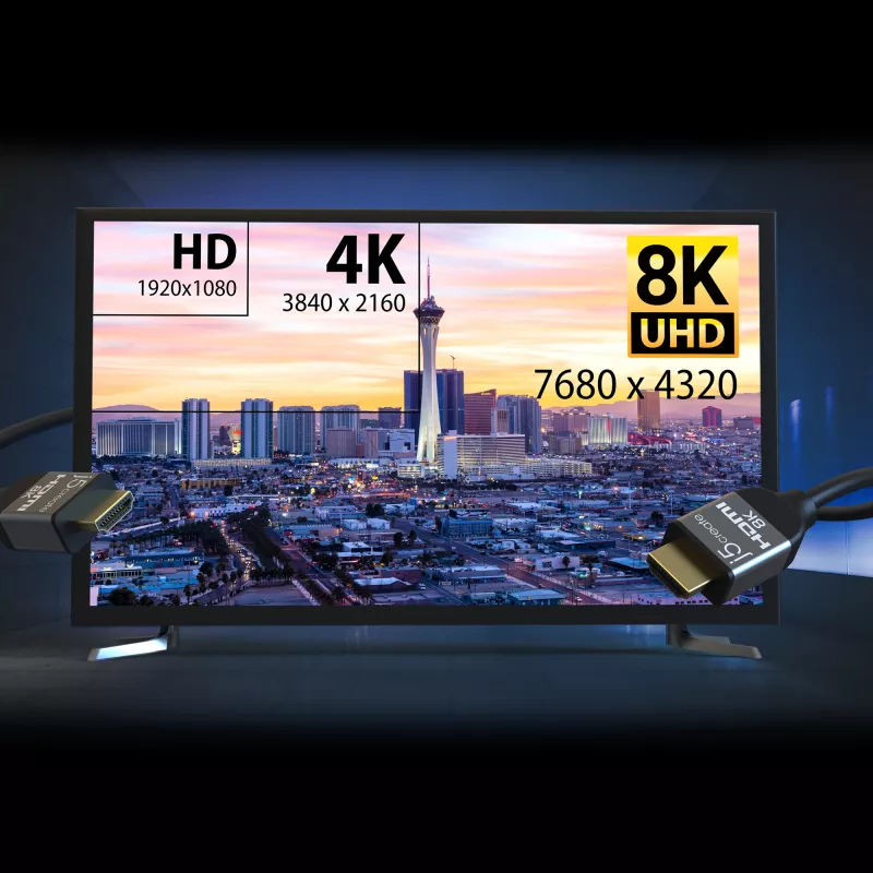 j5create JDC53 Ultra High Speed 8K UHD HDMI™ kabel, Czarny and szary, 2 m