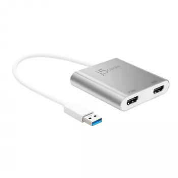 j5create JUA365 USB™ 3.0 na Dual HDMI adapter do wielu monitorów, srebrny