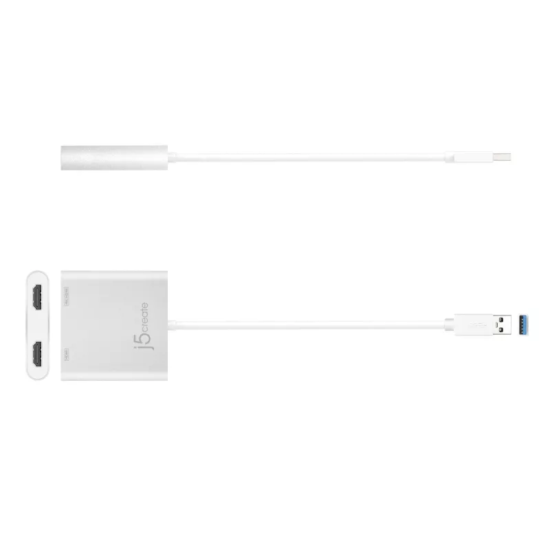 j5create JUA365 USB™ 3.0 na Dual HDMI adapter do wielu monitorów, srebrny