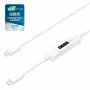Kabel j5create JUCP14 USB-C™ 2.0 na USB-C™ z dynamicznym miernikiem mocy OLED, biały, 1,2 m