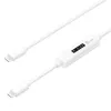 Kabel j5create JUCP14 USB-C™ 2.0 na USB-C™ z dynamicznym miernikiem mocy OLED, biały, 1,2 m