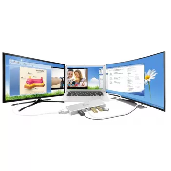 j5create JUD380 USB™ 3.0 Mini Dock, zawiera 1 port HDMI i 3 porty USB, srebrny