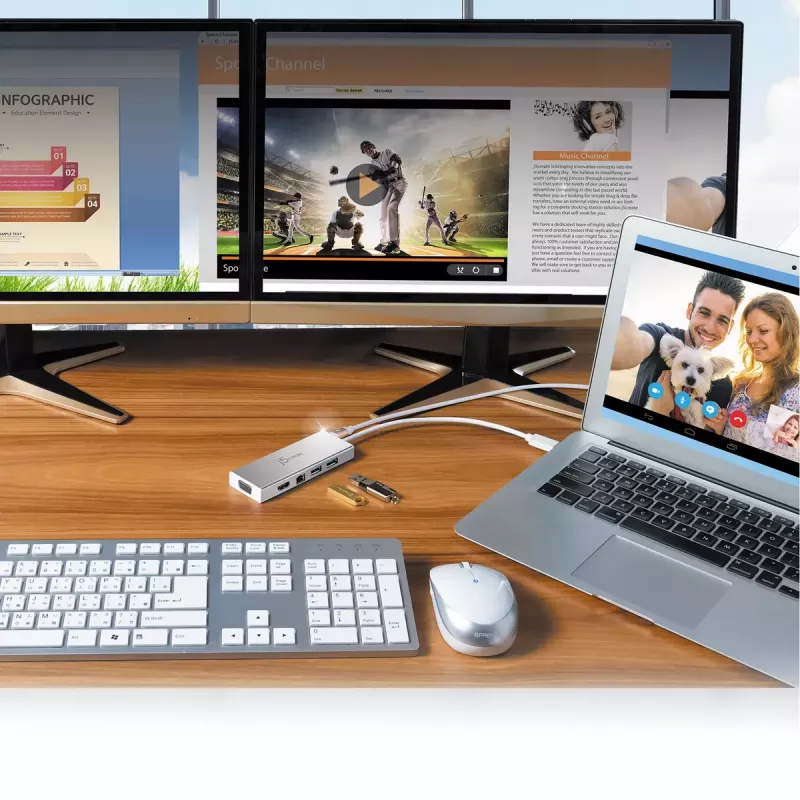 j5create JUD380 USB™ 3.0 Mini Dock, zawiera 1 port HDMI i 3 porty USB, srebrny