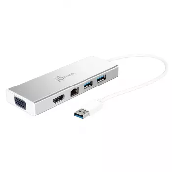 j5create JUD380 USB™ 3.0 Mini Dock, zawiera 1 port HDMI i 3 porty USB, srebrny