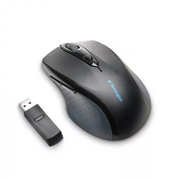 Kensington Pro Fit Bezprzewodowa mysz pełnowymiarowa, symetryczna, optyczna, RF Wireless, 1600 DPI, czarna