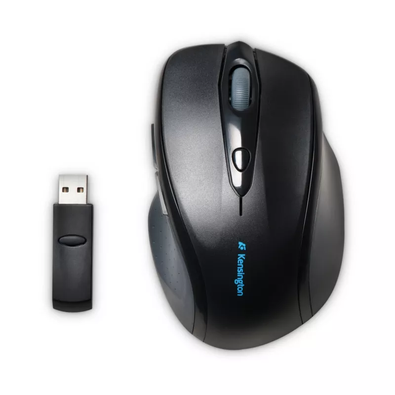 Kensington Pro Fit Bezprzewodowa mysz pełnowymiarowa, symetryczna, optyczna, RF Wireless, 1600 DPI, czarna