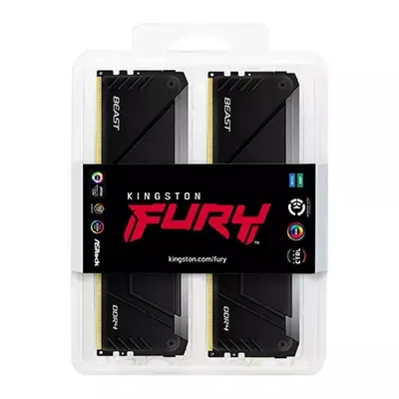 Kingston Technology FURY Beast 128GB 3600MT/s DDR4 CL18 DIMM (zestaw 4 szt.) RGB