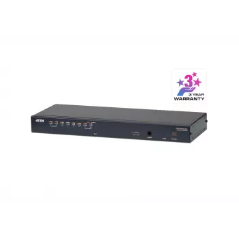 ATEN 8-portowy przełącznik KVM Cat 5e/6, 1920 x 1200 pikseli, Ethernet LAN, WUXGA, 5,1 W, czarny