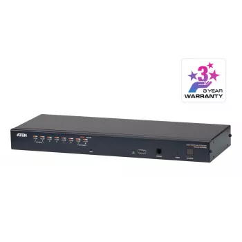 Przełącznik KVM over IP ATEN 8-portowy CAT5e/6, 1920 x 1200 pikseli, Ethernet LAN, WUXGA, 8,7 W, Czarny