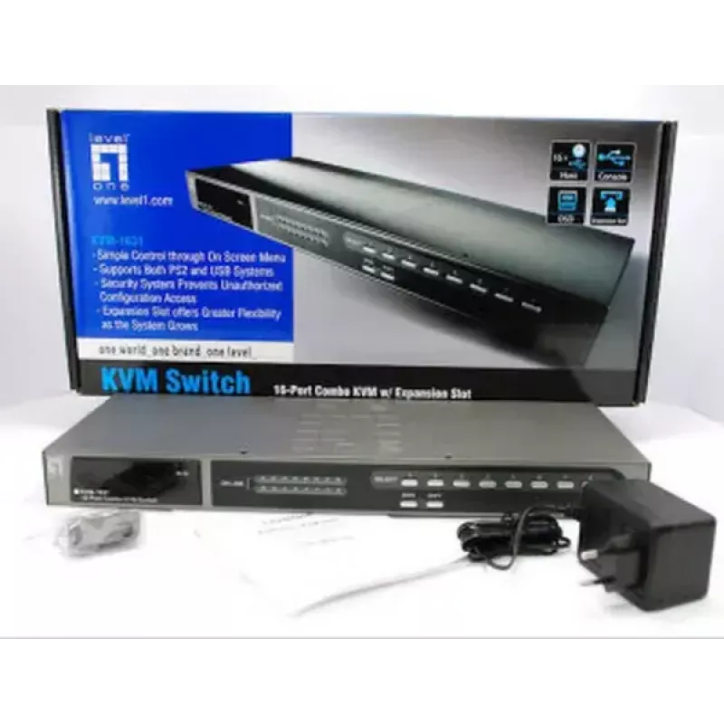 LevelOne 16-portowy przełącznik KVM PS/2-USB VGA