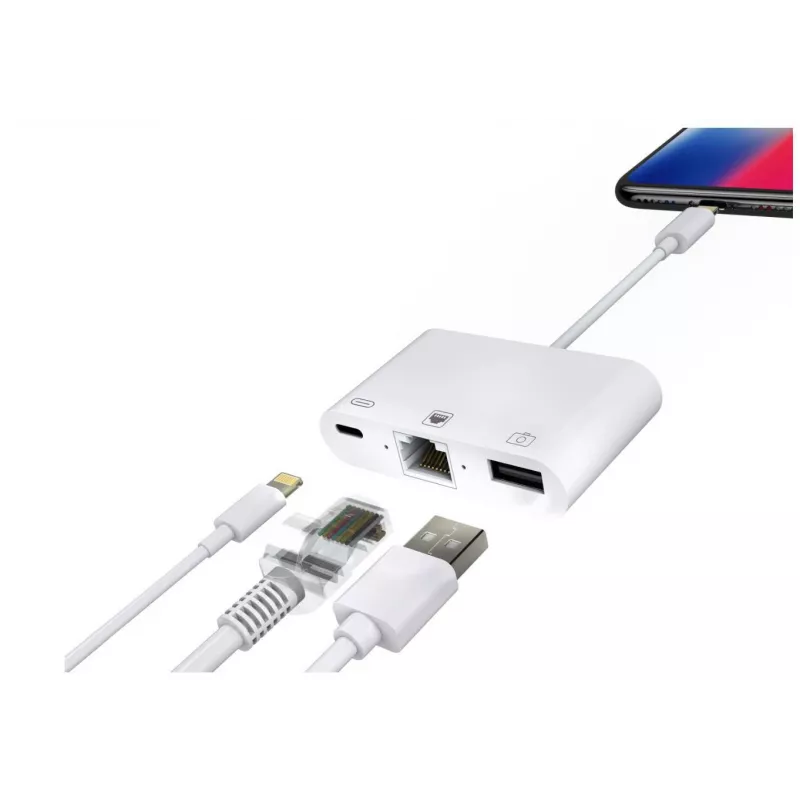 Microconnect LIGHT-HUB2 laptop dock/port replicator Lightning biały