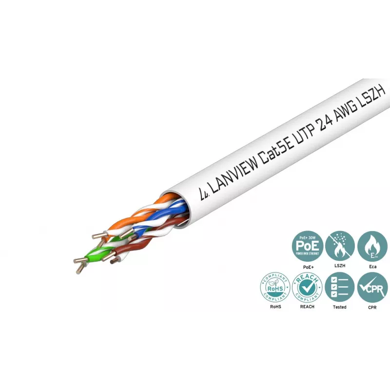 Lanview LVN122014 kabel sieciowy Biały 305 m Cat5e U/UTP (UTP)