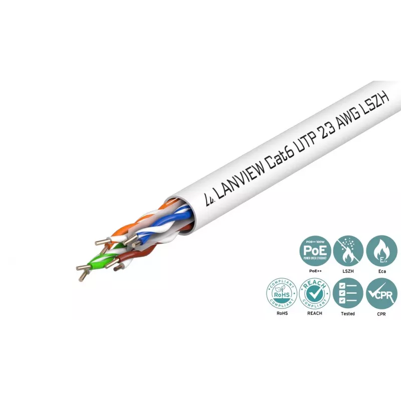 Lanview LVN122112 kabel sieciowy biały 305 m Cat6 U/UTP (UTP)