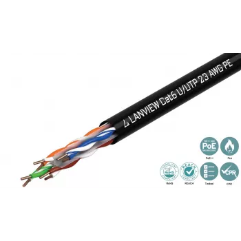 Lanview LVN122151 kabel sieciowy Czarny 305 m Kat. 6 U/UTP UTP 10000 Mbit/s