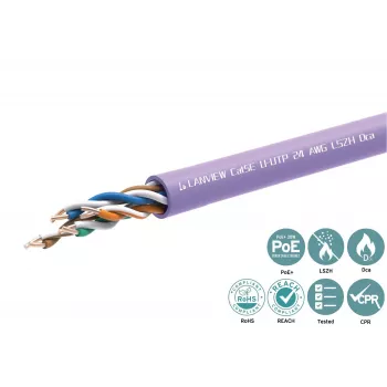 Kabel sieciowy Lanview LVN122152 RJ45 Cat5e 305 m fioletowy