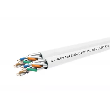 Cat6a U-FTP podwójny kabel sieciowy 4x2xAWG23 LSZH biały