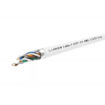 Cat6a F-UTP 4x2xAWG23 LSZH biały 305m, klasa ogniowa Cca