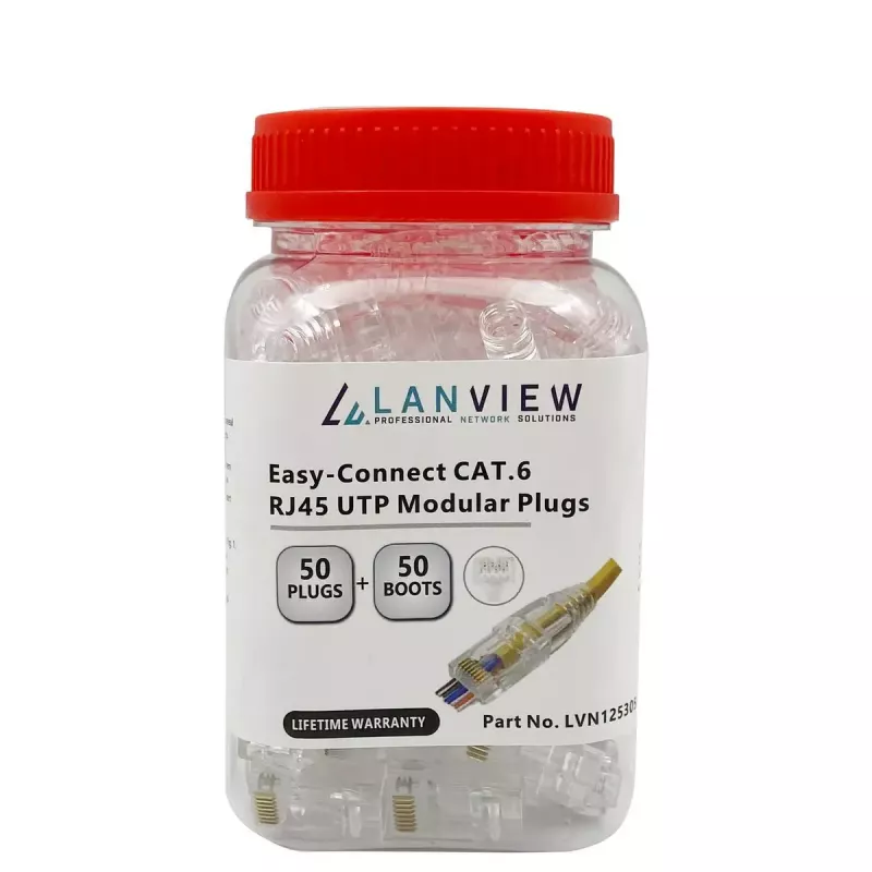 Złącze przewodów RJ45 Lanview LVN125305, przezroczyste