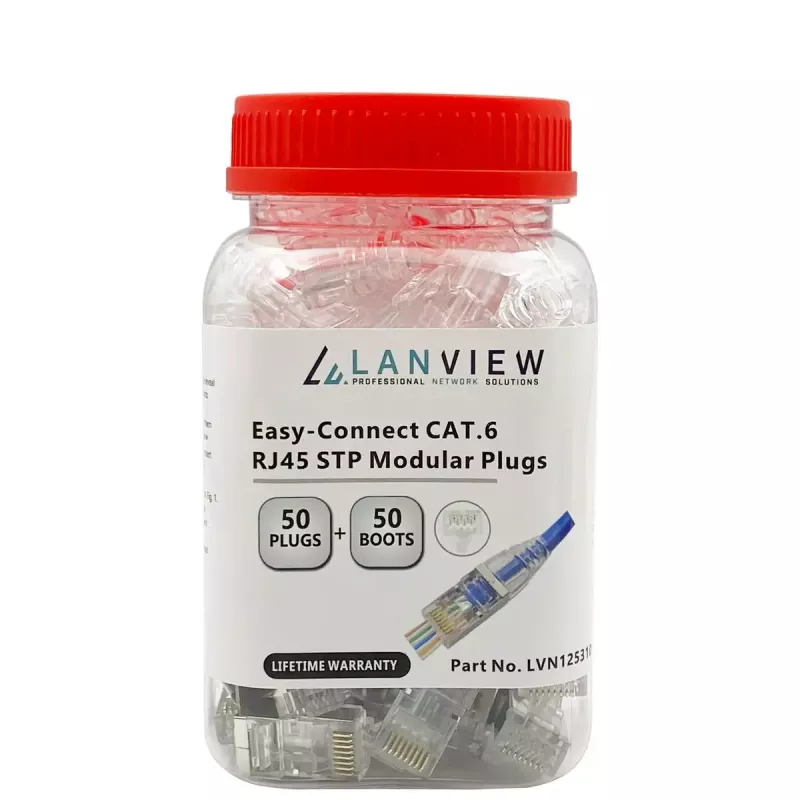 Złącze przewodów RJ45 Lanview LVN125310, przezroczyste