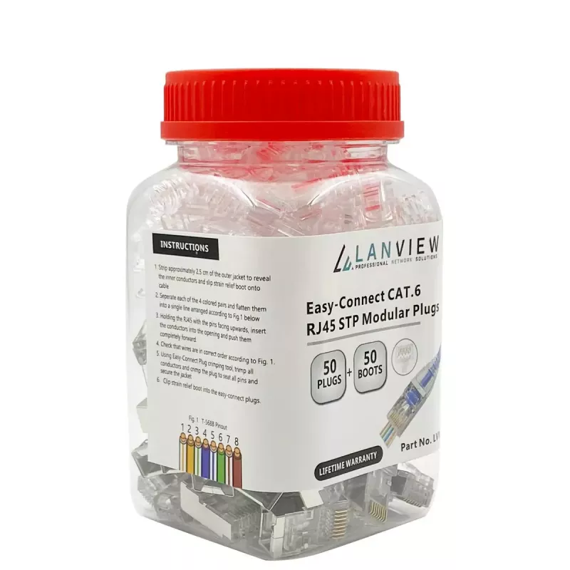 Złącze przewodów RJ45 Lanview LVN125310, przezroczyste