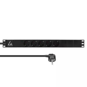 Listwa zasilająca Lanview 19-calowa do szafy RACK 1U 10A, 5x Schuko (LVR-3MSCH-LIC-SCH5)