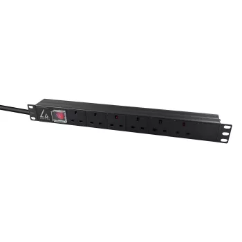 Lanview LVR-3MUK-SW-UK6 listwa zasilająca (PDU) 6 gniazd AC 1.4U Czarny