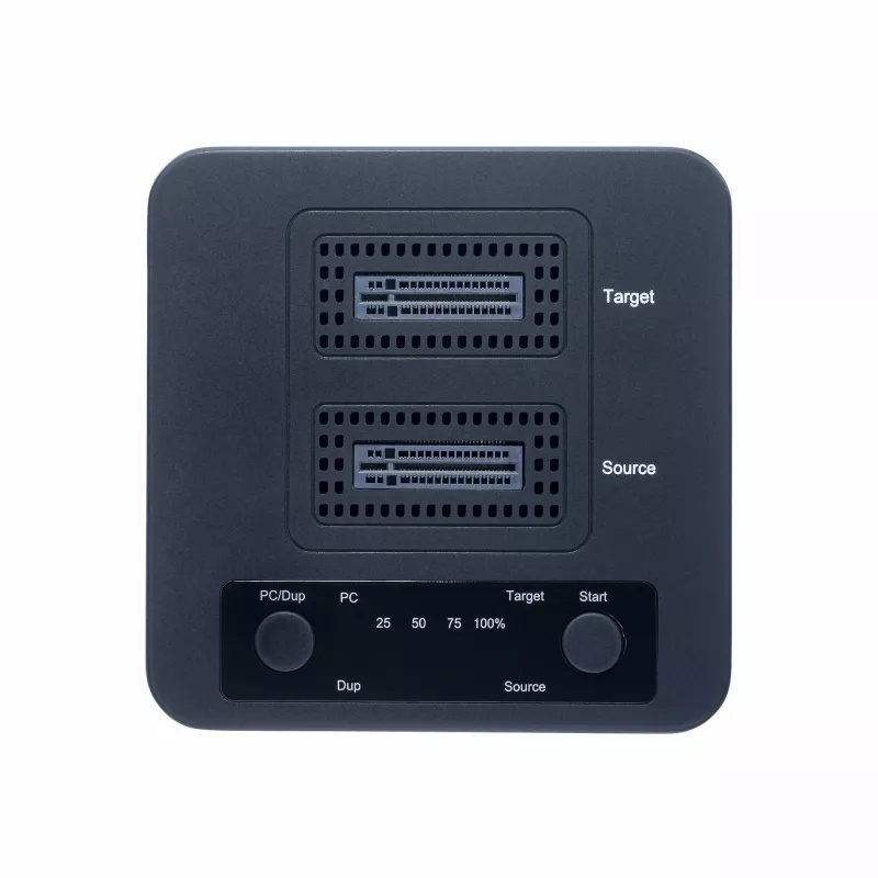 StarTech.com 1:1 M.2 NV Drive Duplicator, samodzielny kloner/kopiarka M.2 SSD do 90 GB/min, stacja dokująca z dwoma wnękami M.2 USB 3.2 20 Gb/s, w zestawie kable USB-C/A