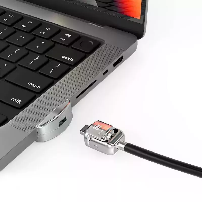 Adapter Compulocks Ledge Lock do MacBook Pro 14 cala M1 M2 M3 z zamkiem na klucz, srebrny