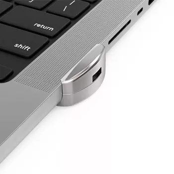 Adapter Compulocks Ledge Lock do MacBook Pro 14 cala M1 M2 M3 z zamkiem na klucz, srebrny