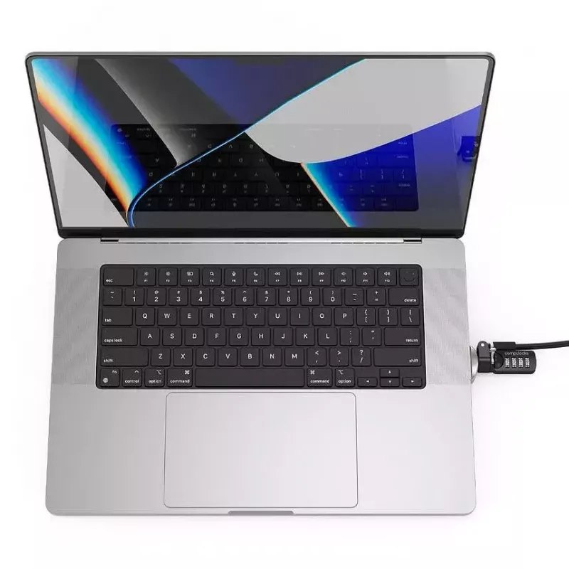 Adapter Compulocks Ledge Lock do MacBook Pro 16 cali M1 M2 M3 z zamkiem szyfrowym, srebrny