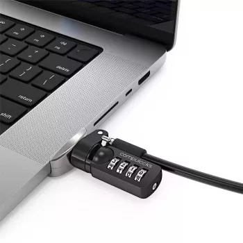 Adapter Compulocks Ledge Lock do MacBook Pro 16 cali M1 M2 M3 z zamkiem szyfrowym, srebrny