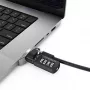 Adapter Compulocks Ledge Lock do MacBook Pro 16 cali M1 M2 M3 z zamkiem szyfrowym, srebrny